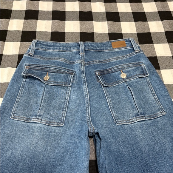 Judy Blue Allison Jeans High Rise Wide Leg Cargo Utility Stretchy Baggy Sz 7/28 - Picture 9 of 15
